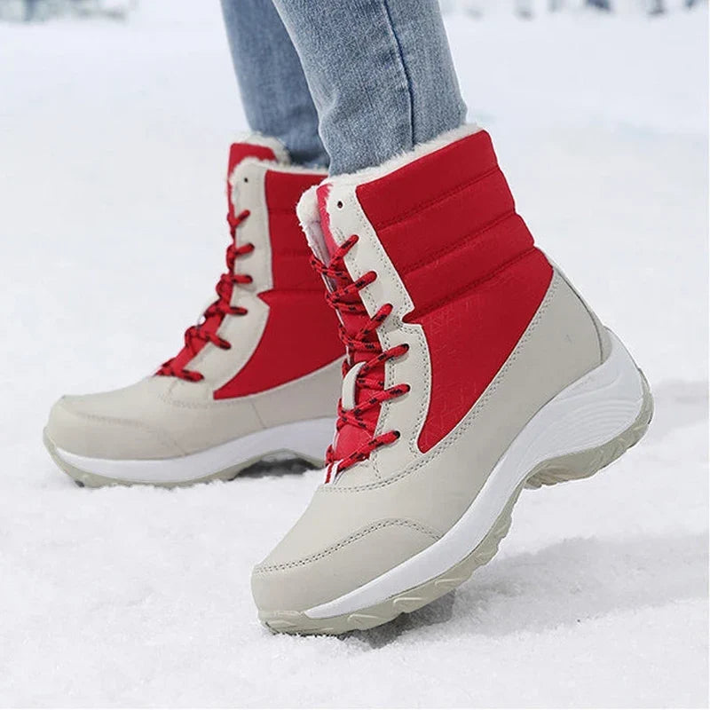Bottes de neige imperméables pour femme | Bottines d’hiver doublées en fausse fourrure