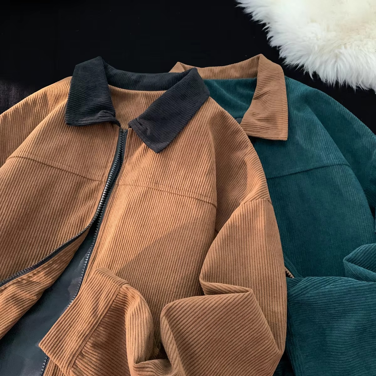 Men's Corduroy Cargo Jacket | Autumn Bomber Windbreaker