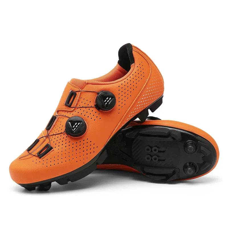 Cycling Shoes with Dial Closure and Perforated Upper