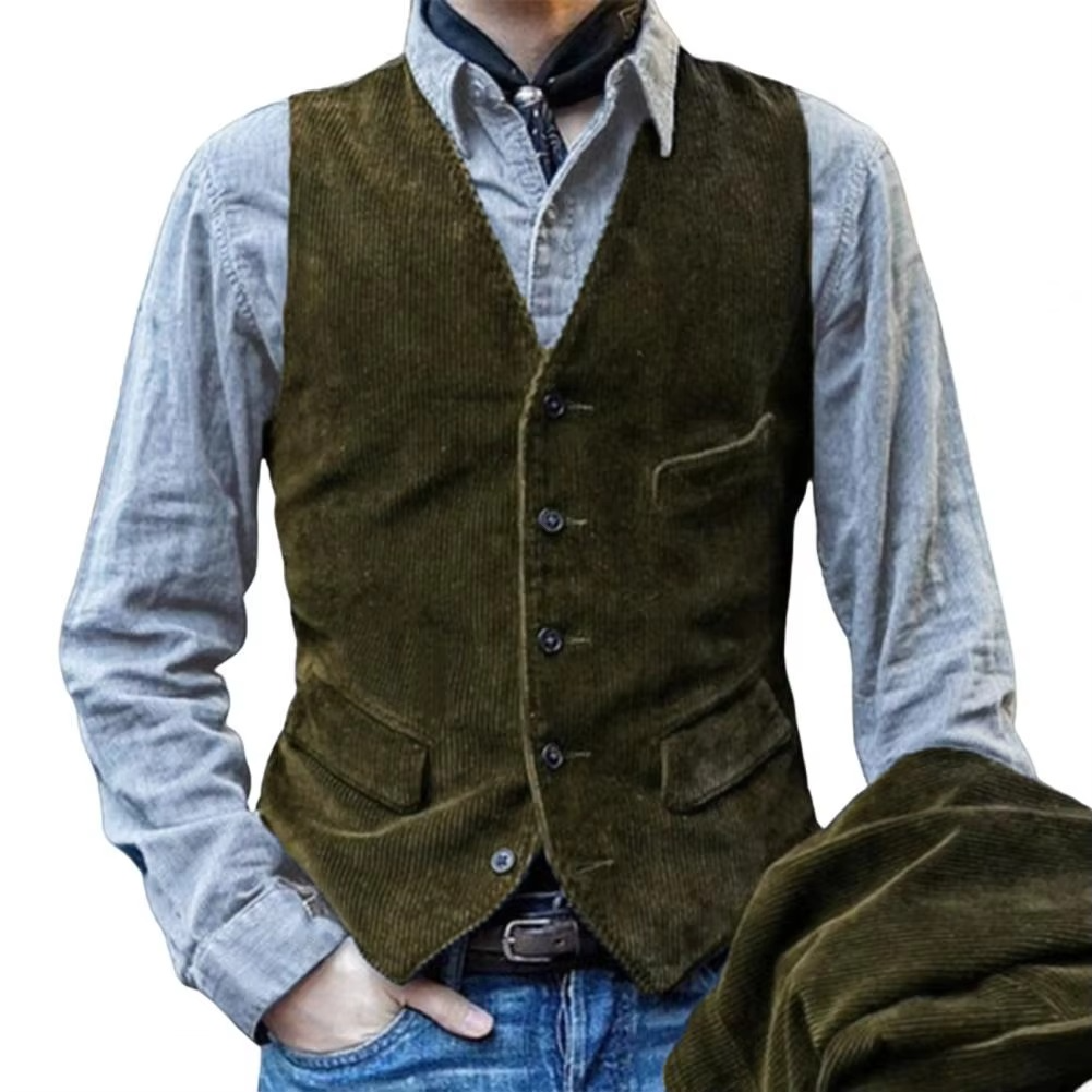 Men's Herringbone Tweed Waistcoat | Slim Fit Wedding Vest