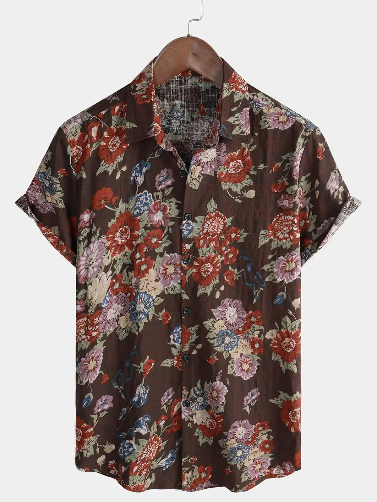 Chemise à manches courtes pour homme à imprimé floral