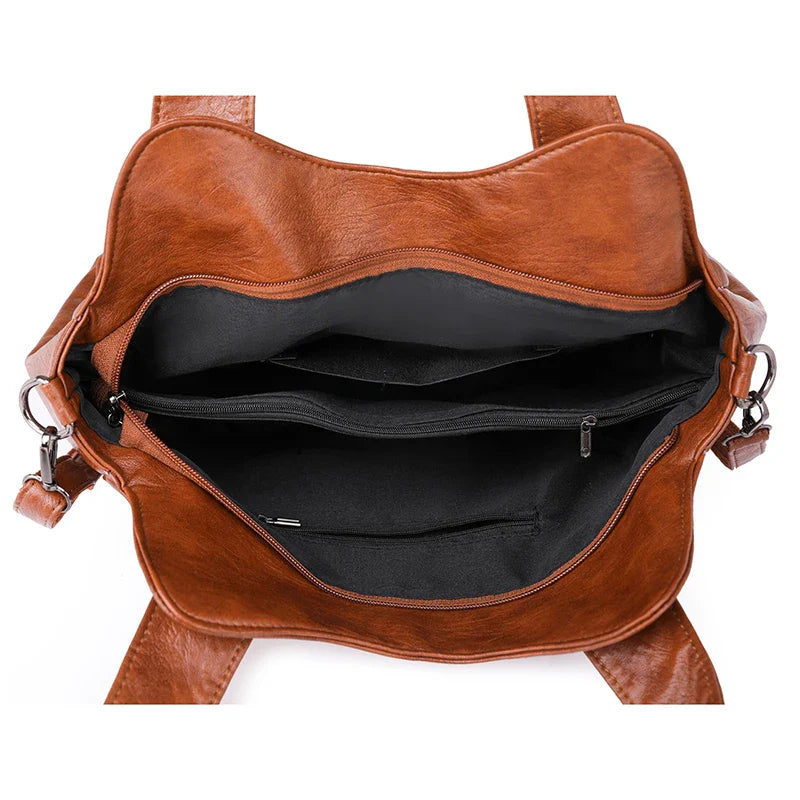 Tote Bag in Faux Leather with Detachable Zip Pouch