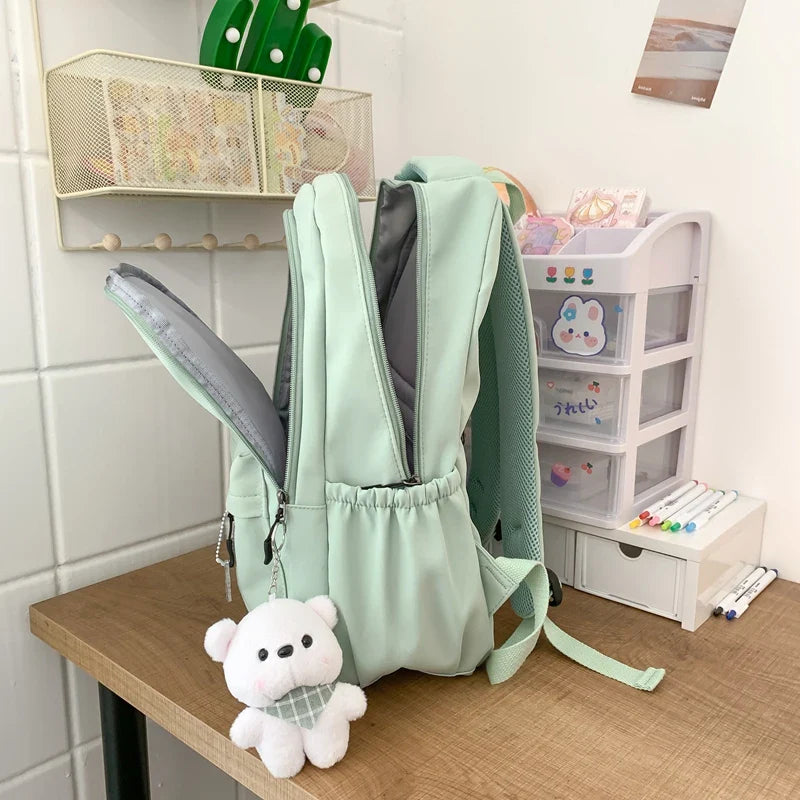Backpack in Nylon with Front Zip Pocket for Everyday Use