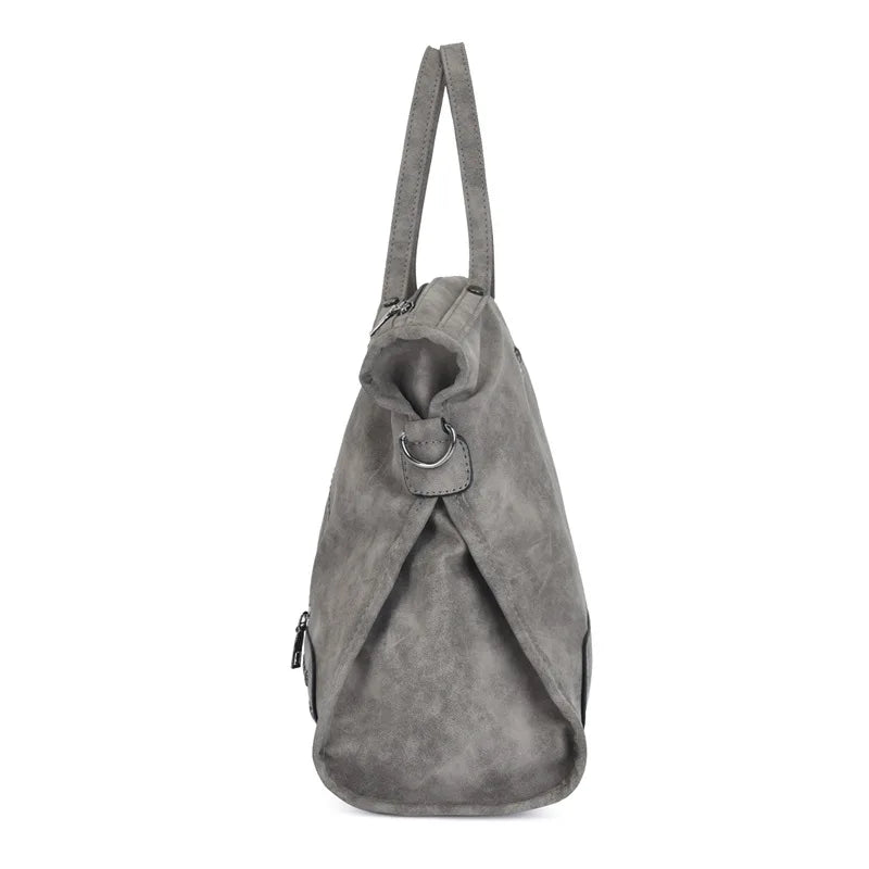 Tote Bag in Faux Leather with Tasseled Crossbody Strap