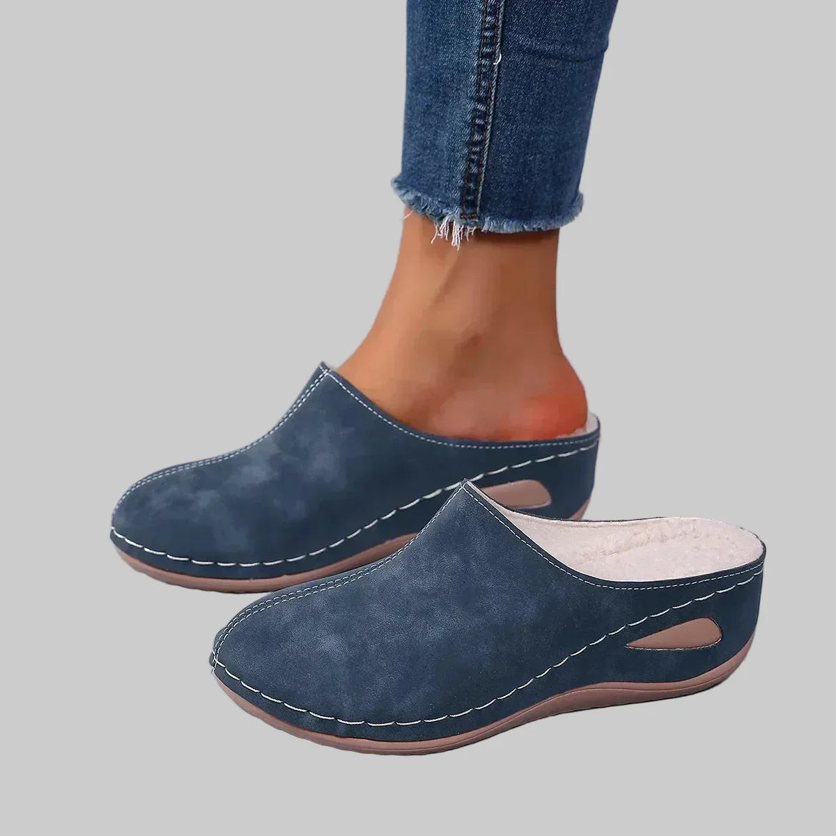 Women's Faux Suede Lined Mule Slippers