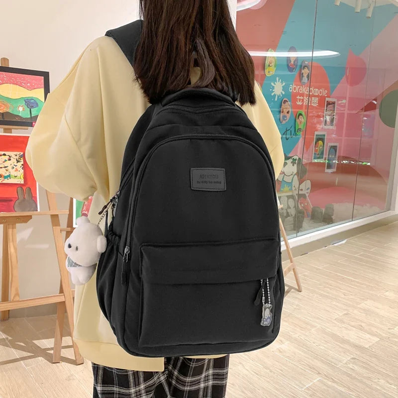 Backpack in Nylon with Front Zip Pocket for Everyday Use
