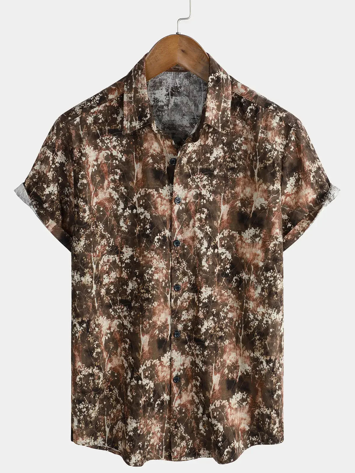 Chemise à manches courtes pour homme à imprimé floral