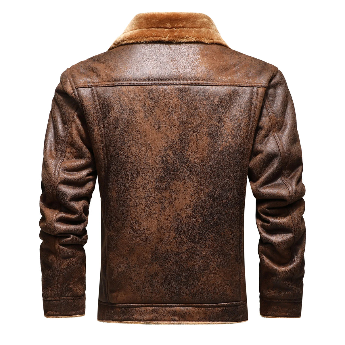 Veste trucker vintage pour homme doublée en tissu effet fourrure
