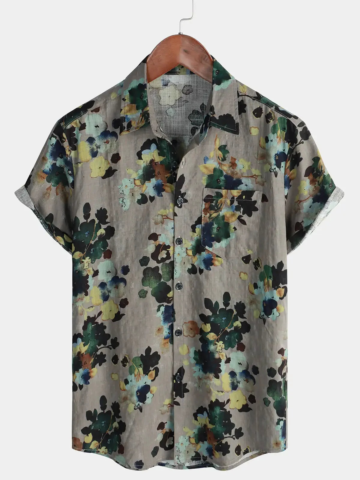Chemise à manches courtes pour homme à imprimé floral