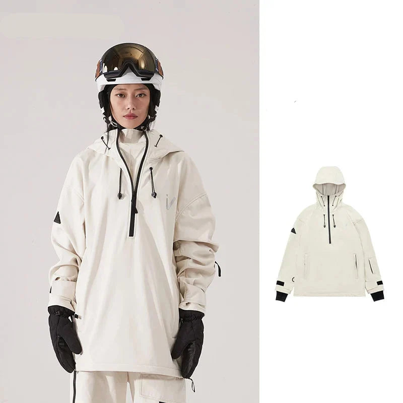 Unisex Half-Zip Hooded Ski Jacket & Trousers Set