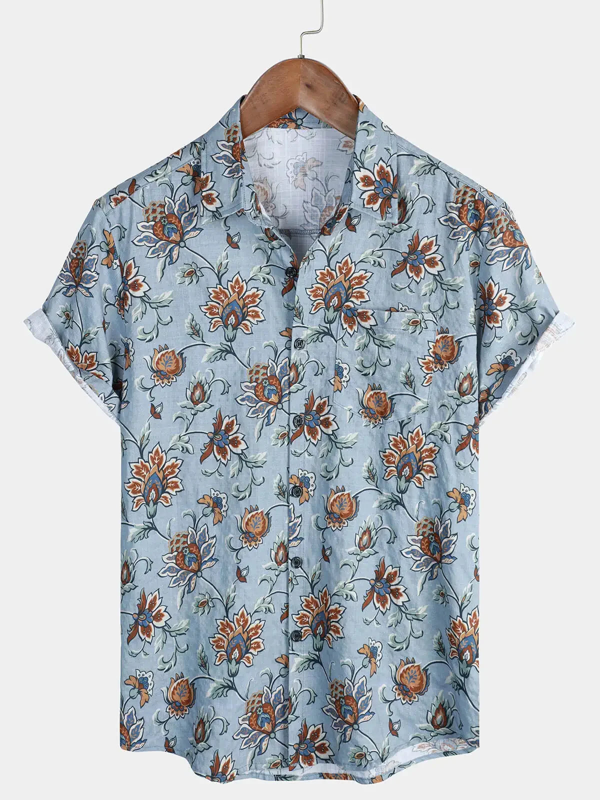 Chemise à manches courtes pour homme à imprimé floral