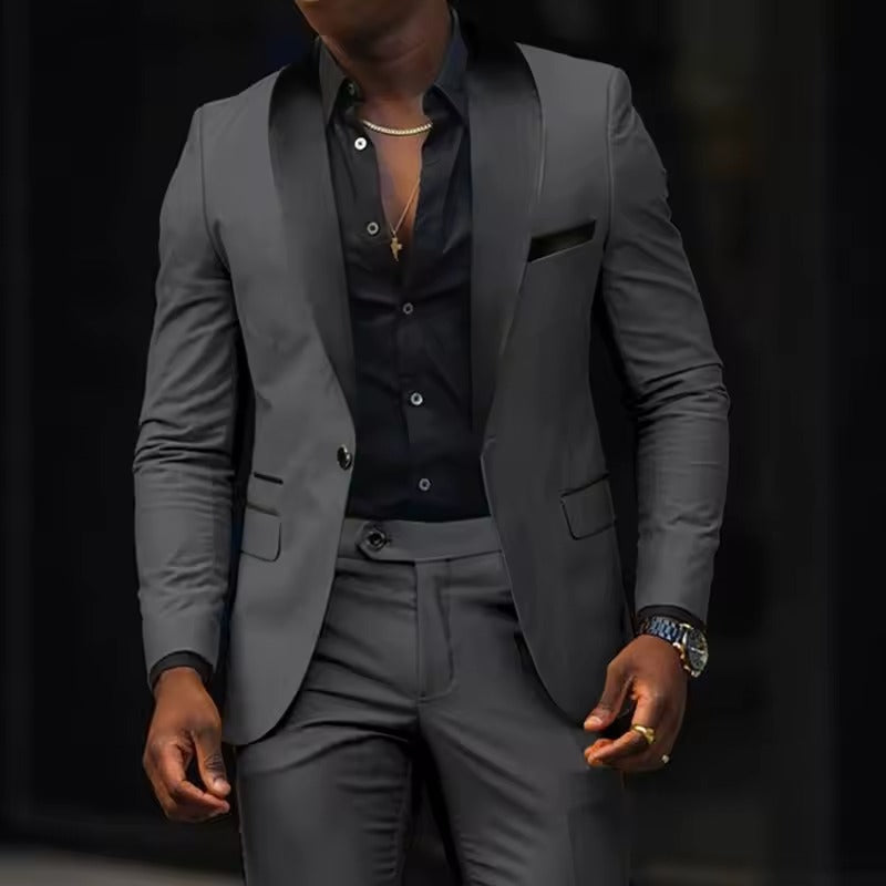 Men's Slim Fit Suit | Two Piece Formal Jacket and Trousers