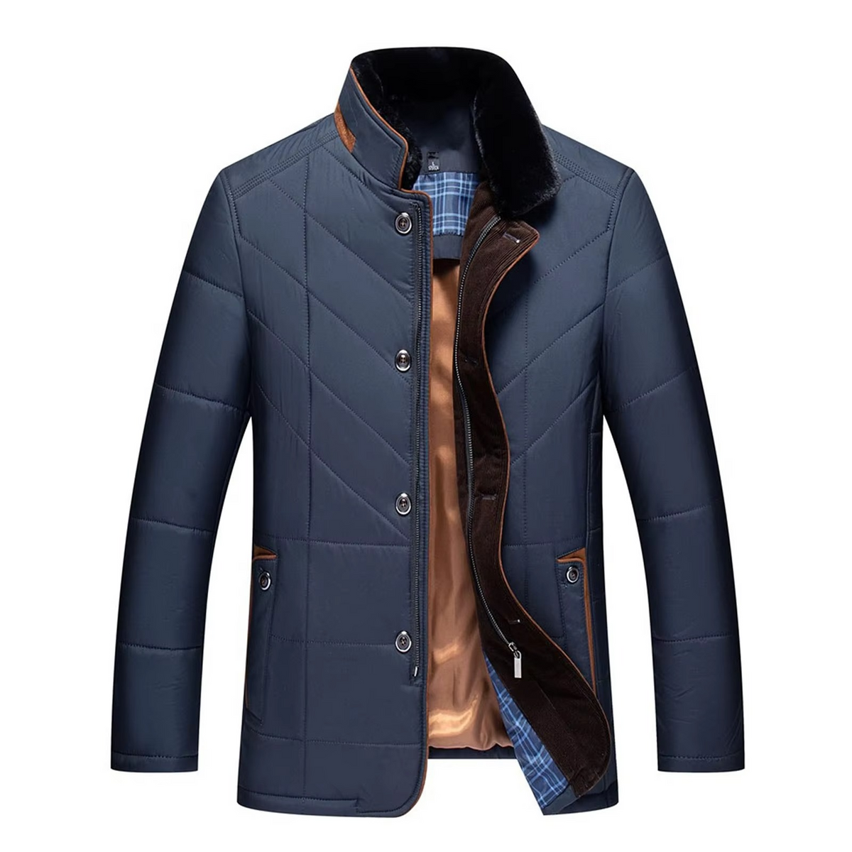 Men's Padded Winter Jacket | Fleece-Lined Casual Coat