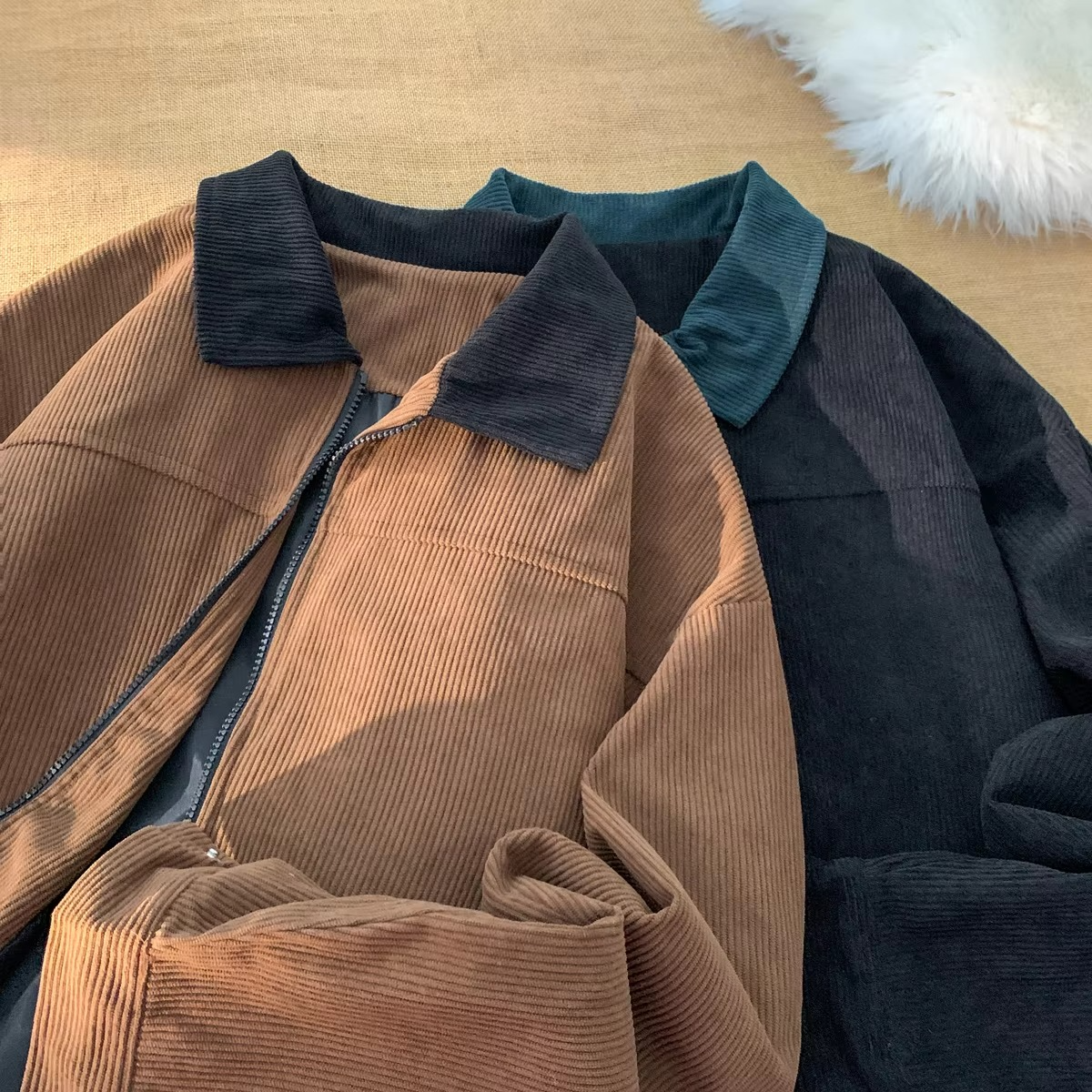 Men's Corduroy Cargo Jacket | Autumn Bomber Windbreaker