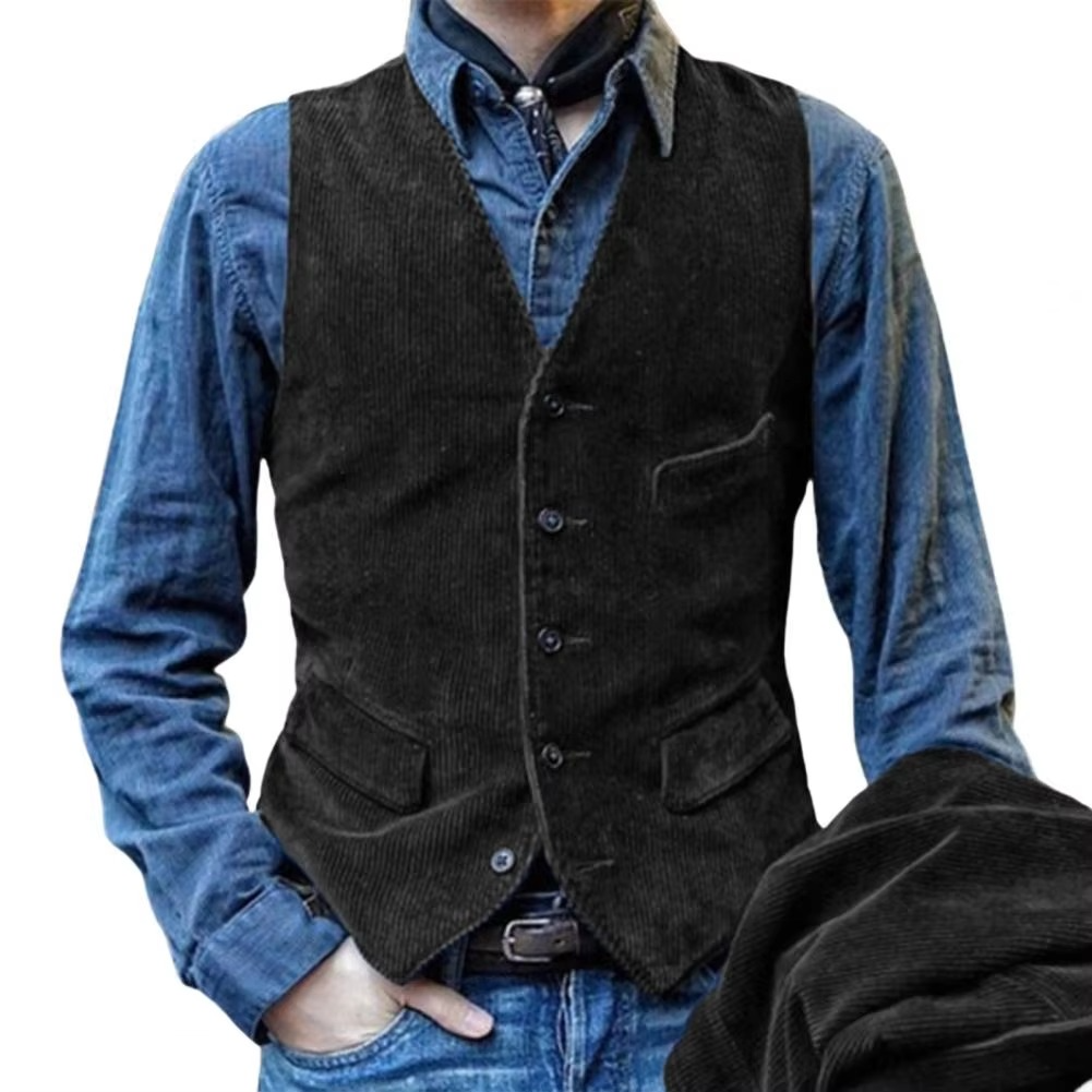 Men's Herringbone Tweed Waistcoat | Slim Fit Wedding Vest