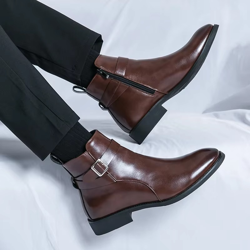 Męskie skórzane sztyblety | klasyczne buty do kostki
