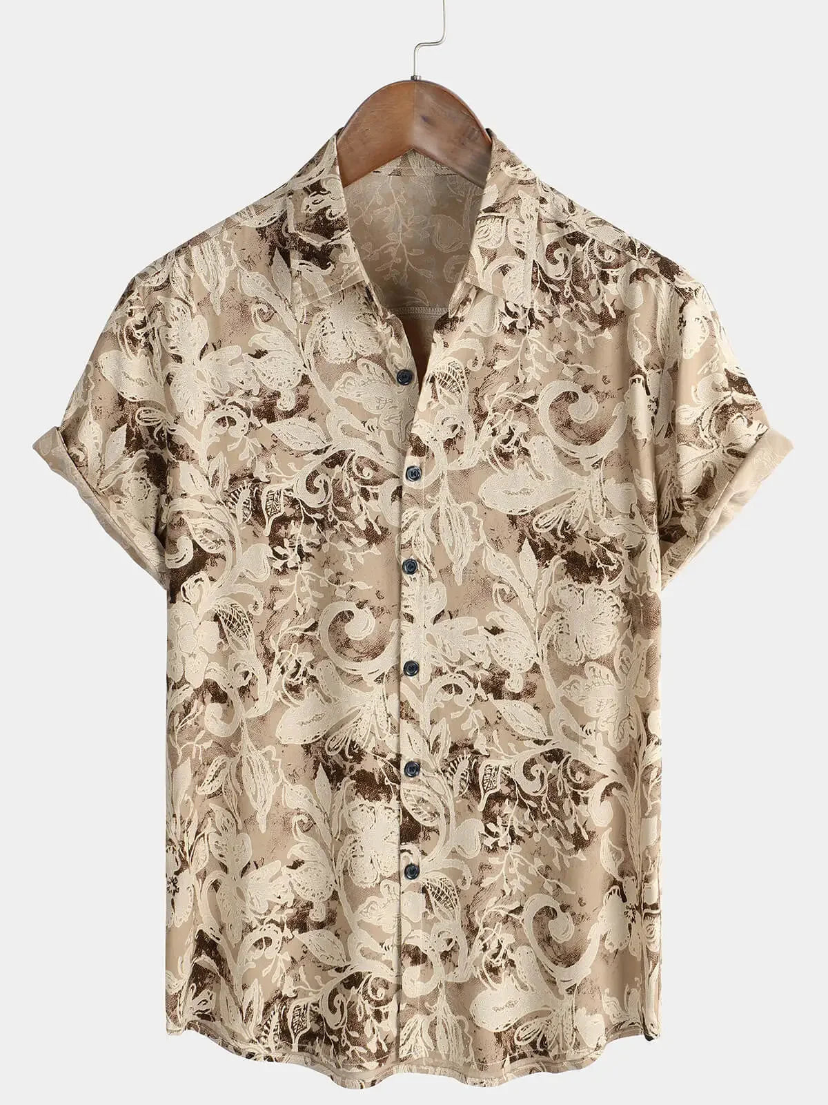 Chemise à manches courtes pour homme à imprimé floral
