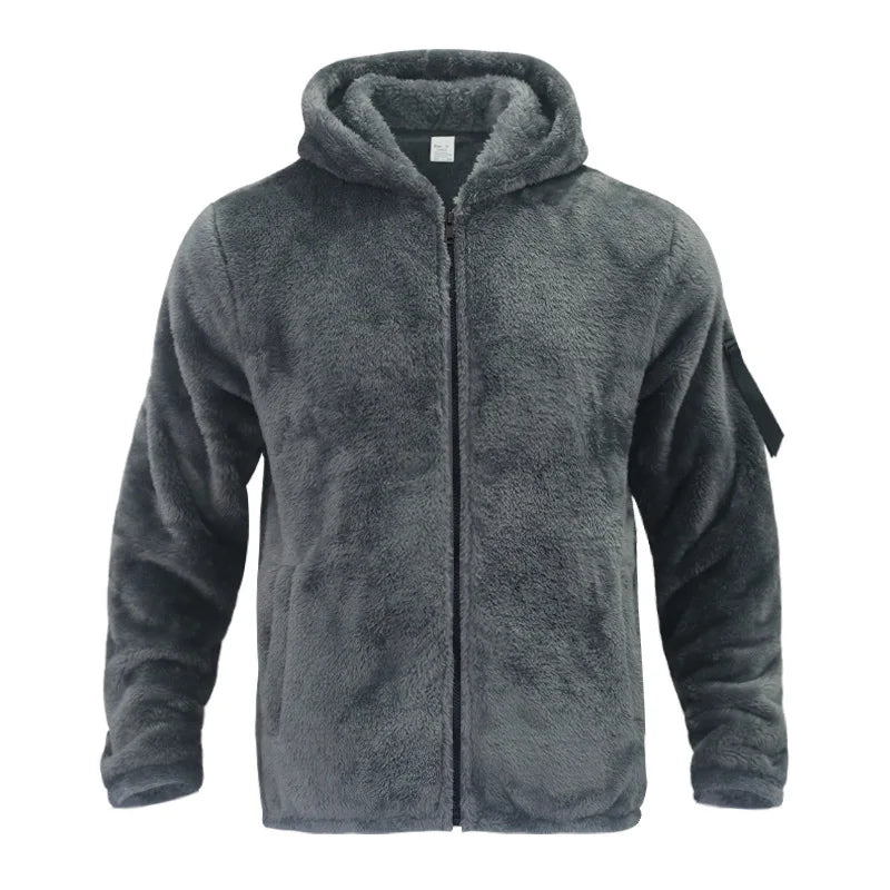 Men's Hooded Sherpa Fleece Zip Jacket