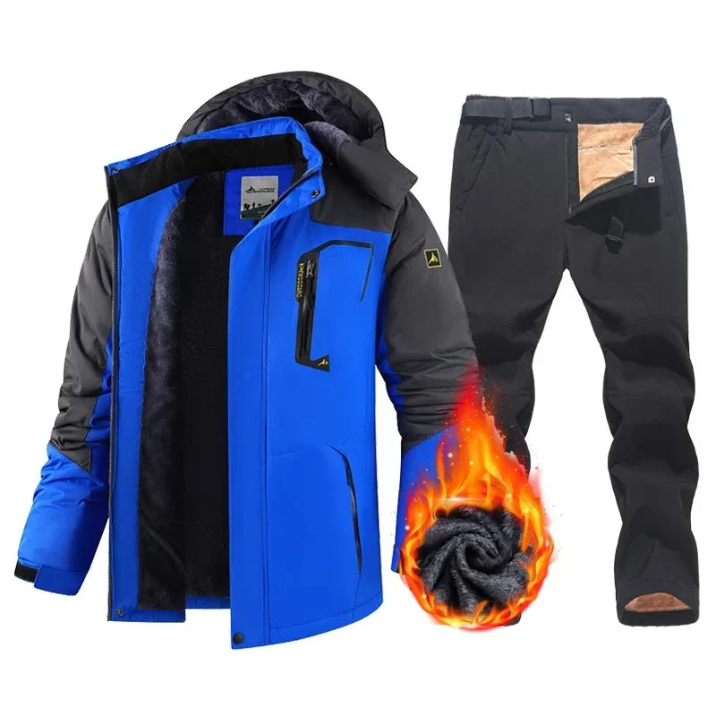 Men's Hooded Winter Jacket and Trousers Set | Fleece Lined