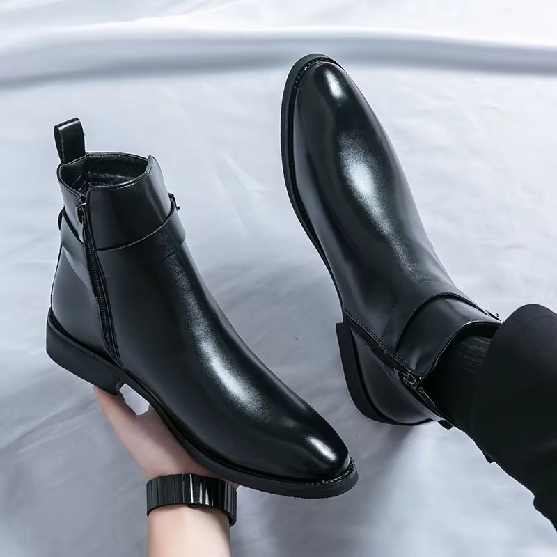 Męskie skórzane sztyblety | klasyczne buty do kostki