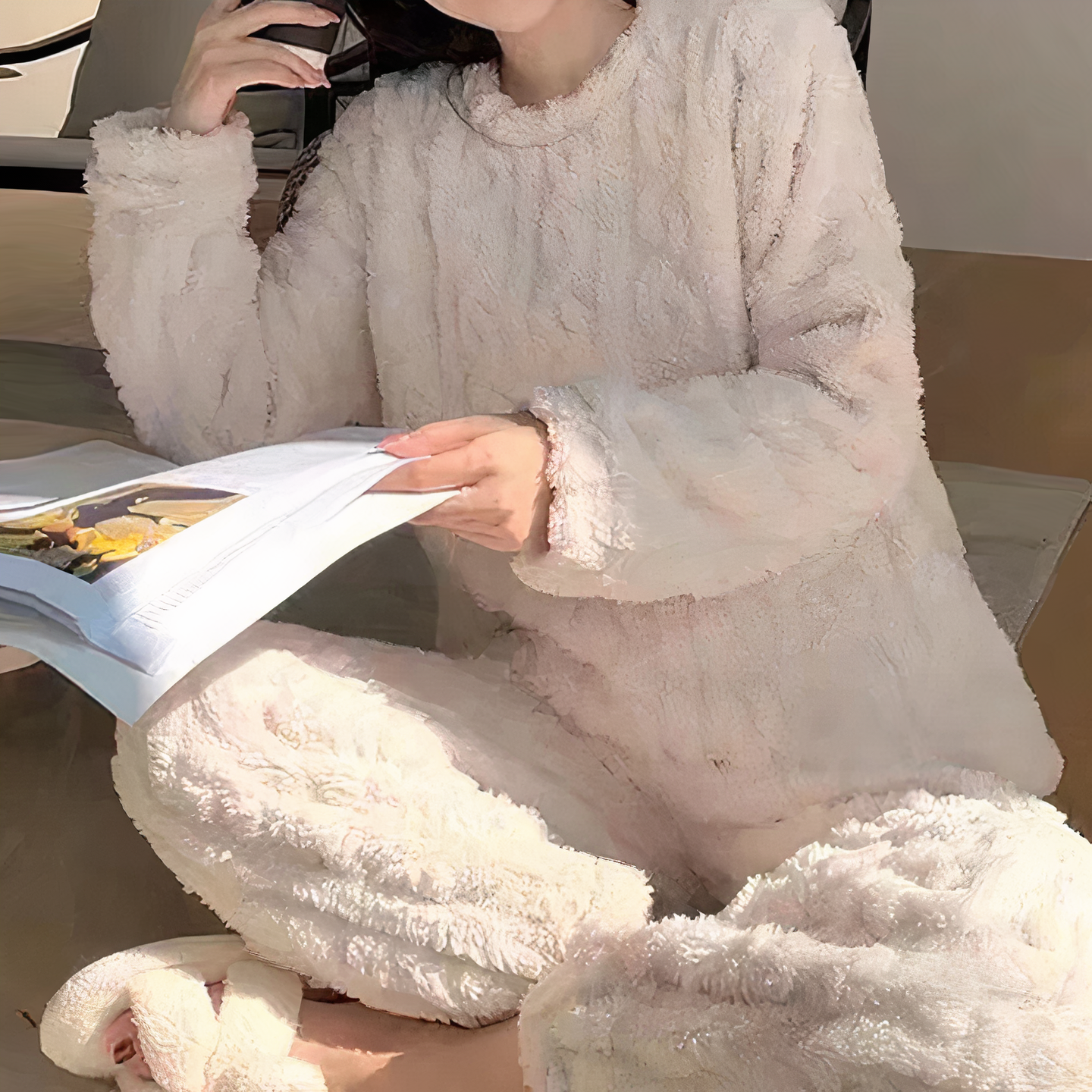 Women's Plush Fleece Lounge Pajama Set