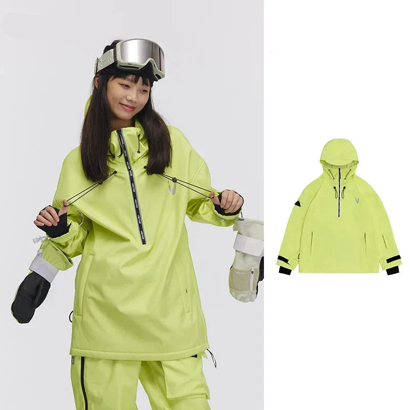 Unisex Half-Zip Hooded Ski Jacket & Trousers Set