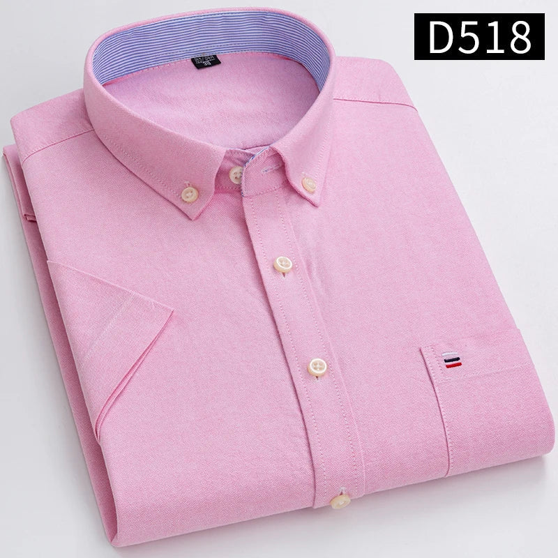 Men's Short Sleeve Checked Shirt with Chest Pocket