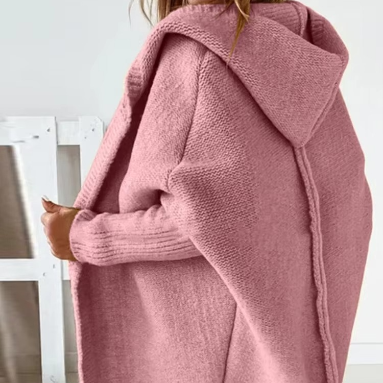Women's Long Hooded Knit Cardigan