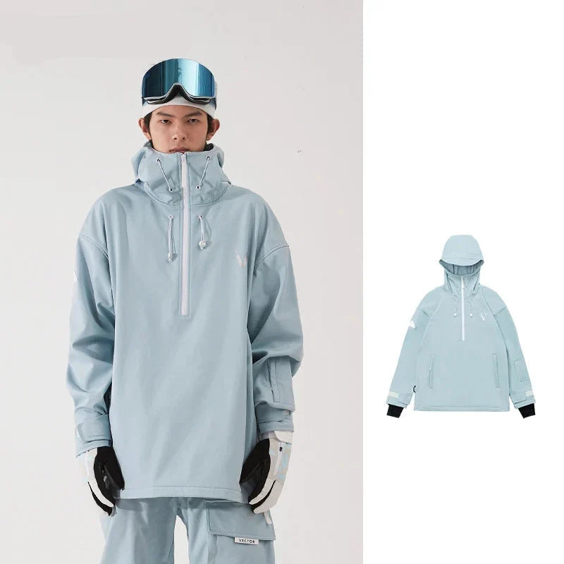 Unisex Half-Zip Hooded Ski Jacket & Trousers Set
