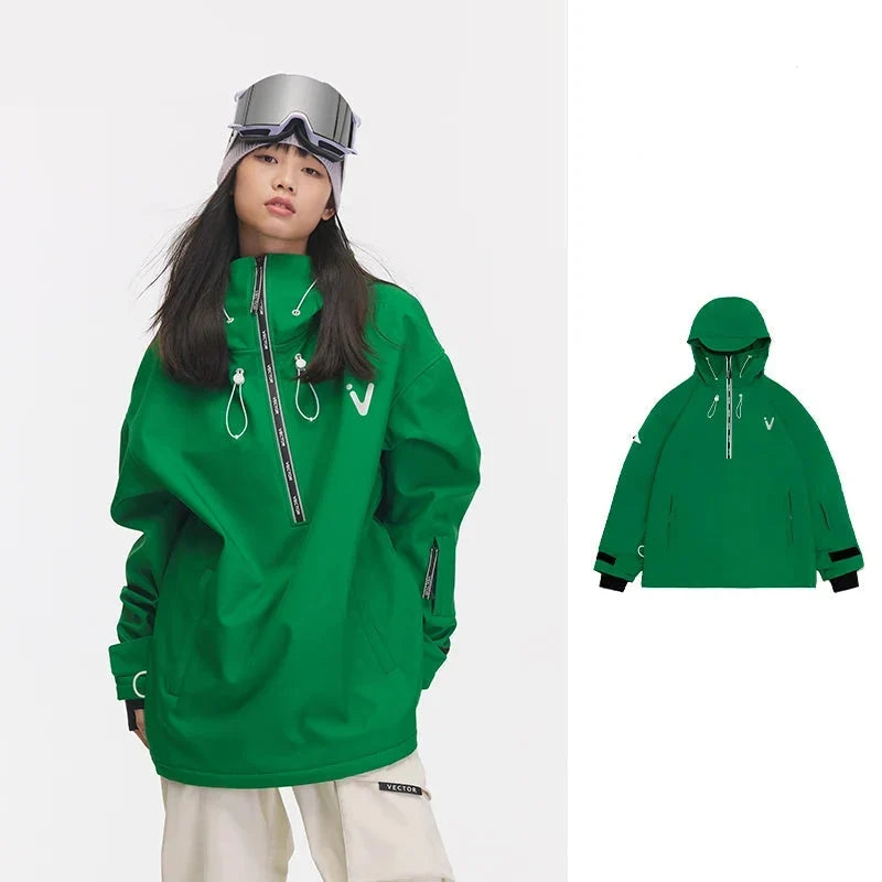 Unisex Half-Zip Hooded Ski Jacket & Trousers Set