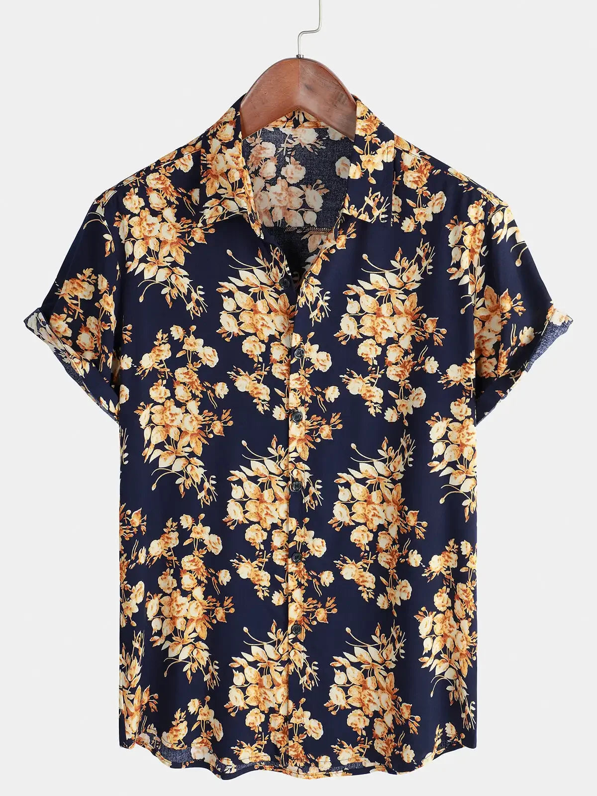Chemise à manches courtes pour homme à imprimé floral