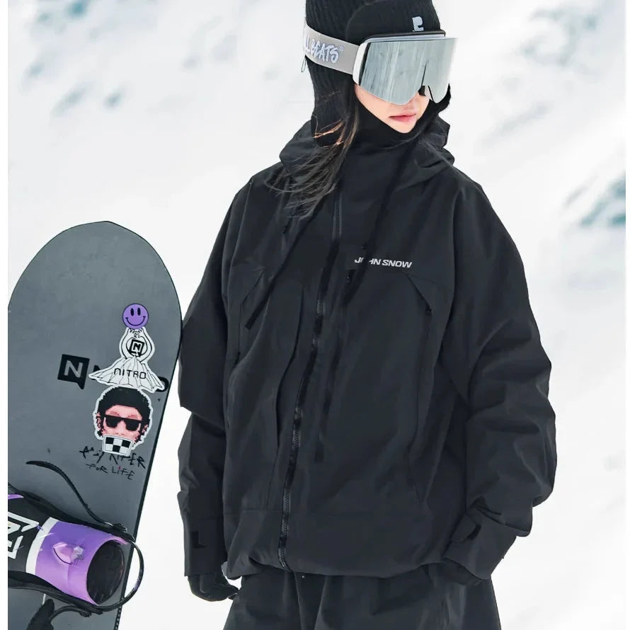 Women's Waterproof Padded Ski Jacket with Hood