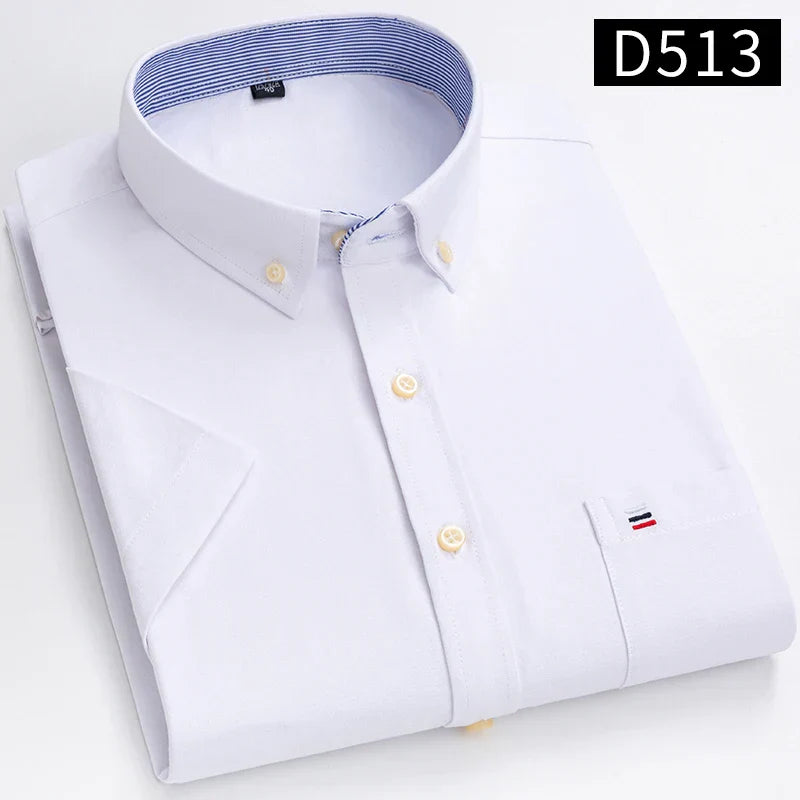 Men's Short Sleeve Checked Shirt with Chest Pocket