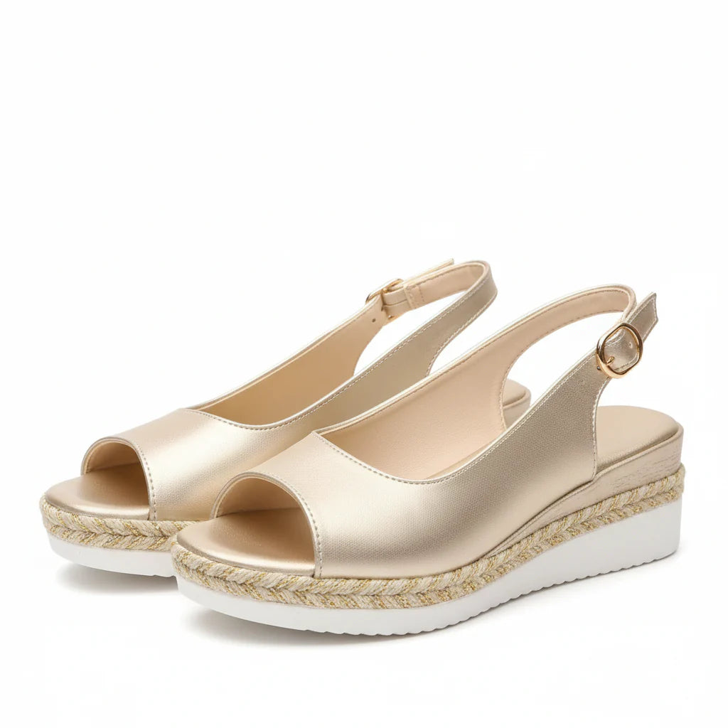 Women's Peep Toe Wedge Espadrille Sandals