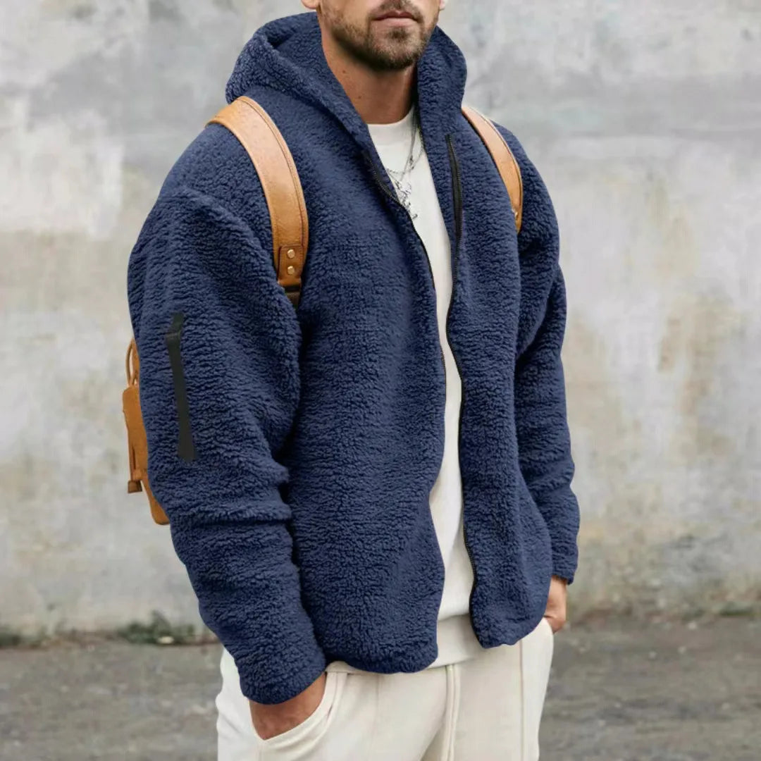Men's Hooded Sherpa Fleece Zip Jacket