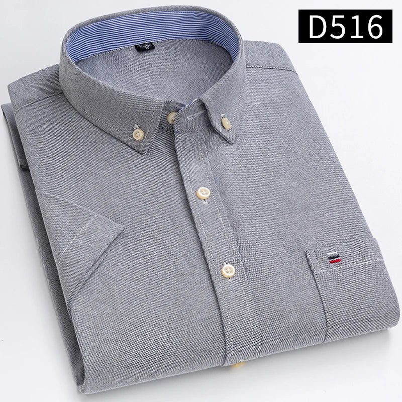 Men's Short Sleeve Checked Shirt with Chest Pocket