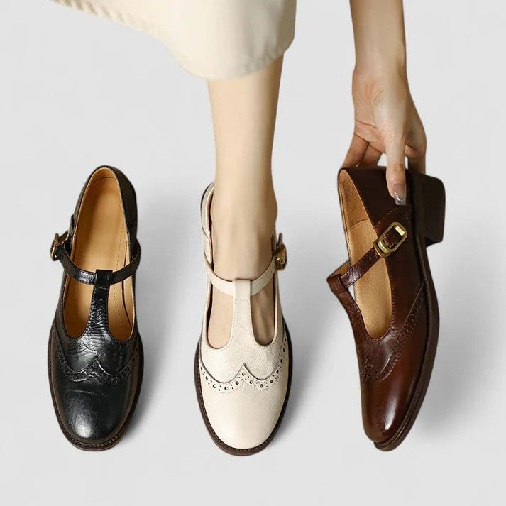 Women's Leather Look Mary Jane Shoes