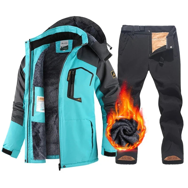 Men's Hooded Winter Jacket and Trousers Set | Fleece Lined