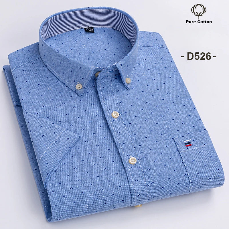 Men's Short Sleeve Checked Shirt with Chest Pocket