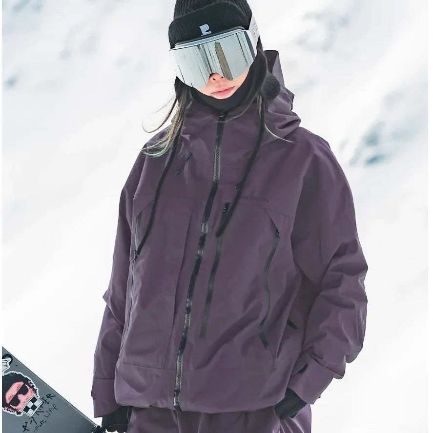 Women's Waterproof Padded Ski Jacket with Hood