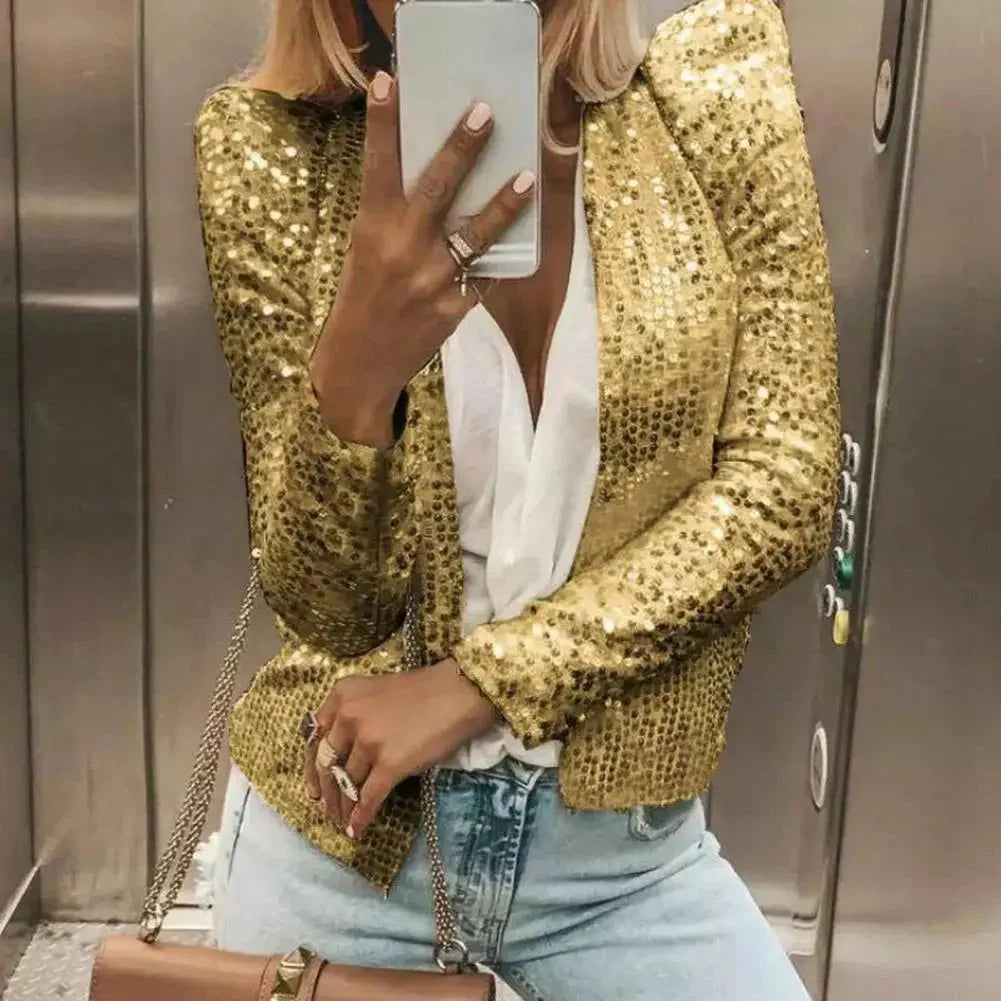 Women's Sequin Cropped Jacket