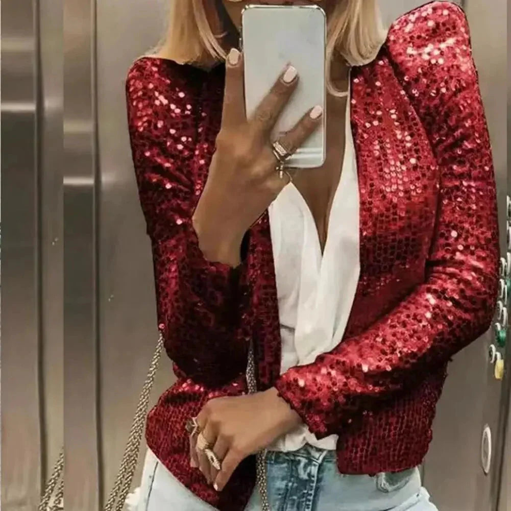 Women's Sequin Cropped Jacket