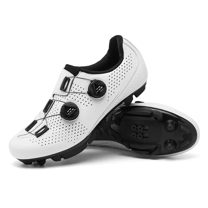 Cycling Shoes with Dial Closure and Perforated Upper