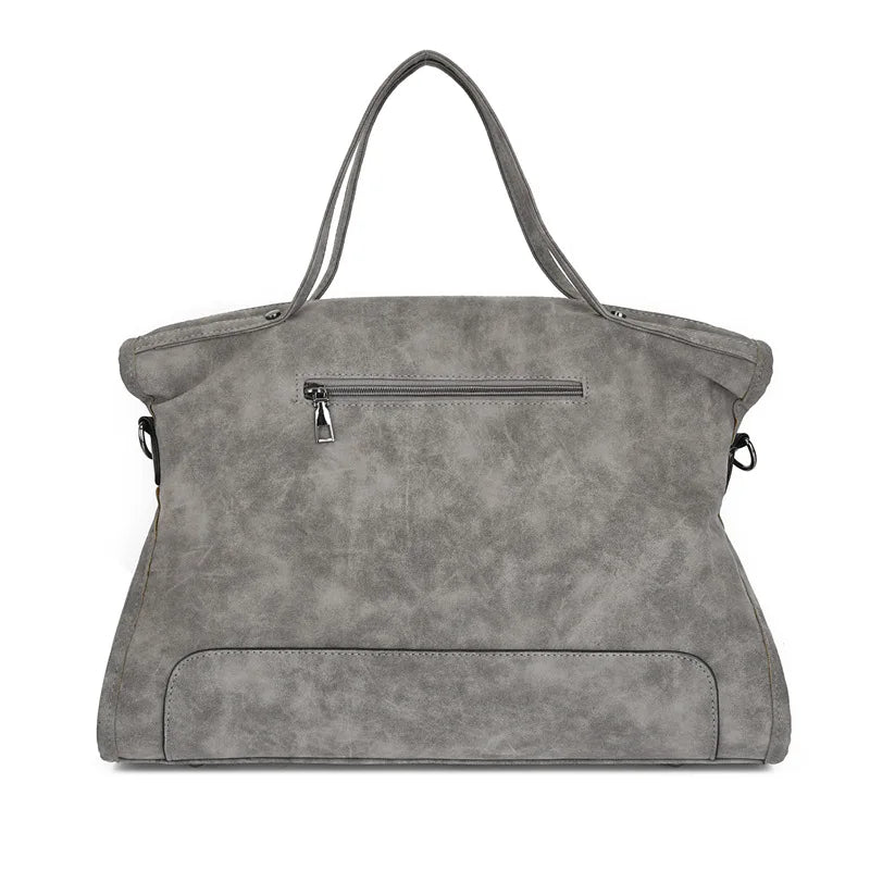 Tote Bag in Faux Leather with Tasseled Crossbody Strap