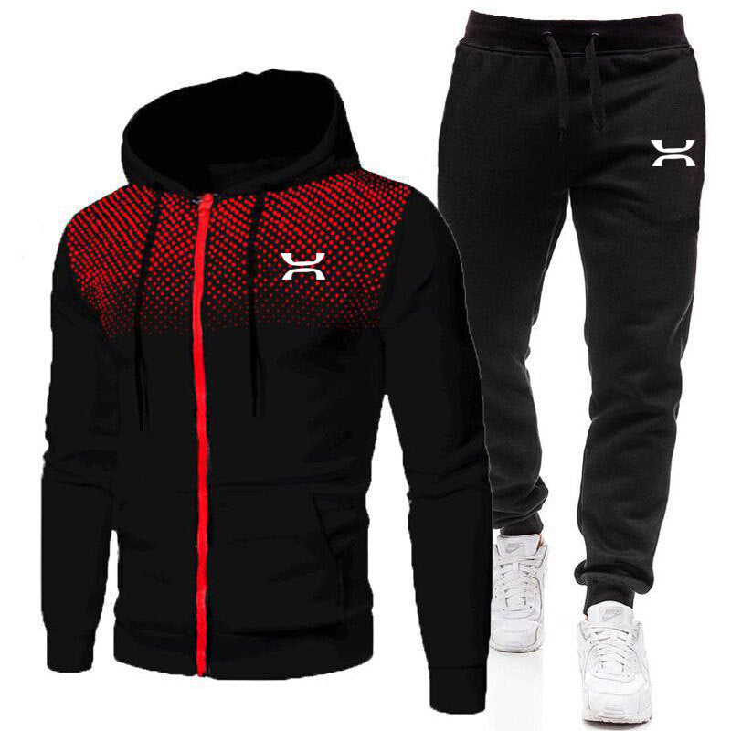 Men's Zip-Up Hooded Tracksuit & Jogger Set