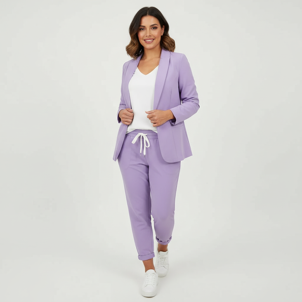 Women's Two-Piece Suit Set | Relaxed Fit Blazer & Trouser
