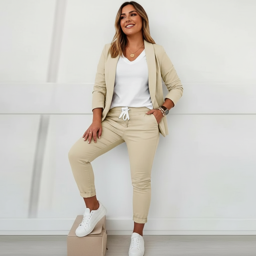 Women's Two-Piece Suit Set | Relaxed Fit Blazer & Trouser