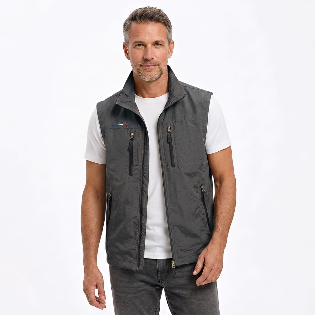Utility Gilet Vest with Multiple Zip Pockets