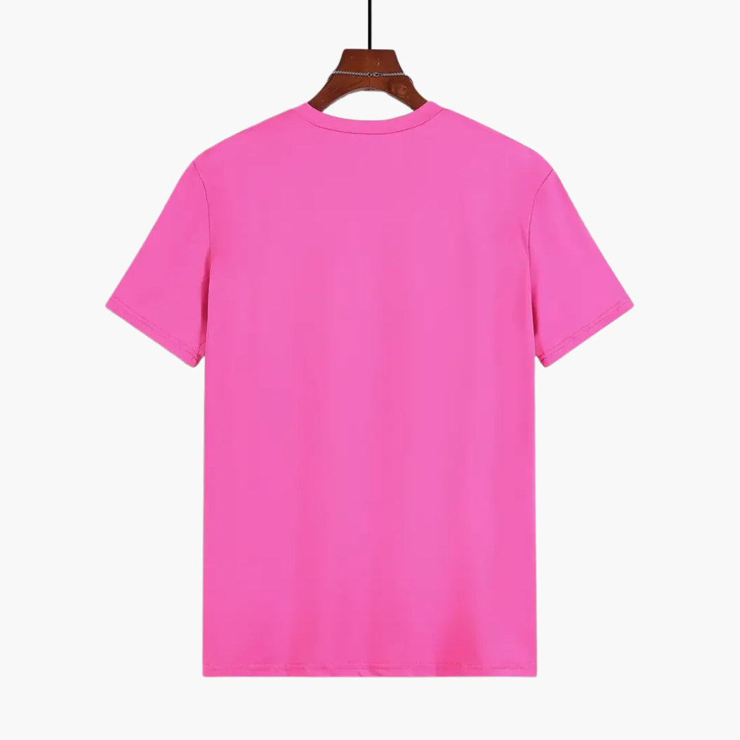 Men's Crew Neck T-Shirt with Curved Hem