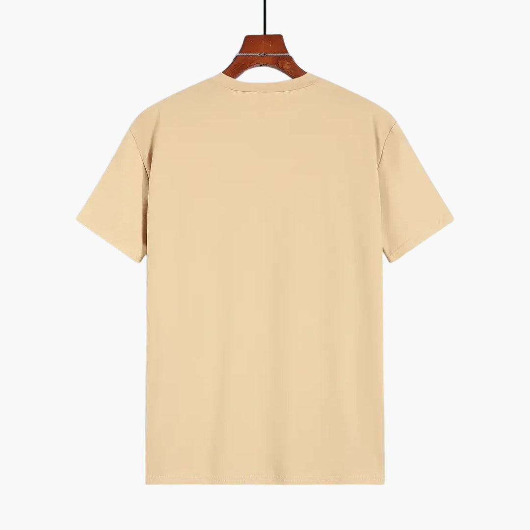 Men's Crew Neck T-Shirt with Curved Hem